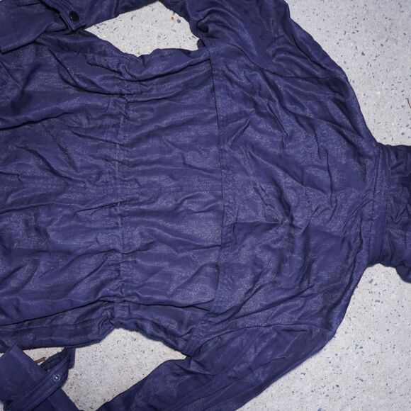 Vince Tencel Utility Jacket Navy Blue XS Hooded Adjustable Quiet Luxury - Picture 12 of 16